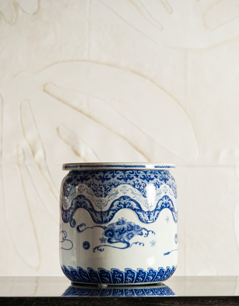 Cachepô ou aquecedor de chá em porcelana esmaltada - Imagem 2